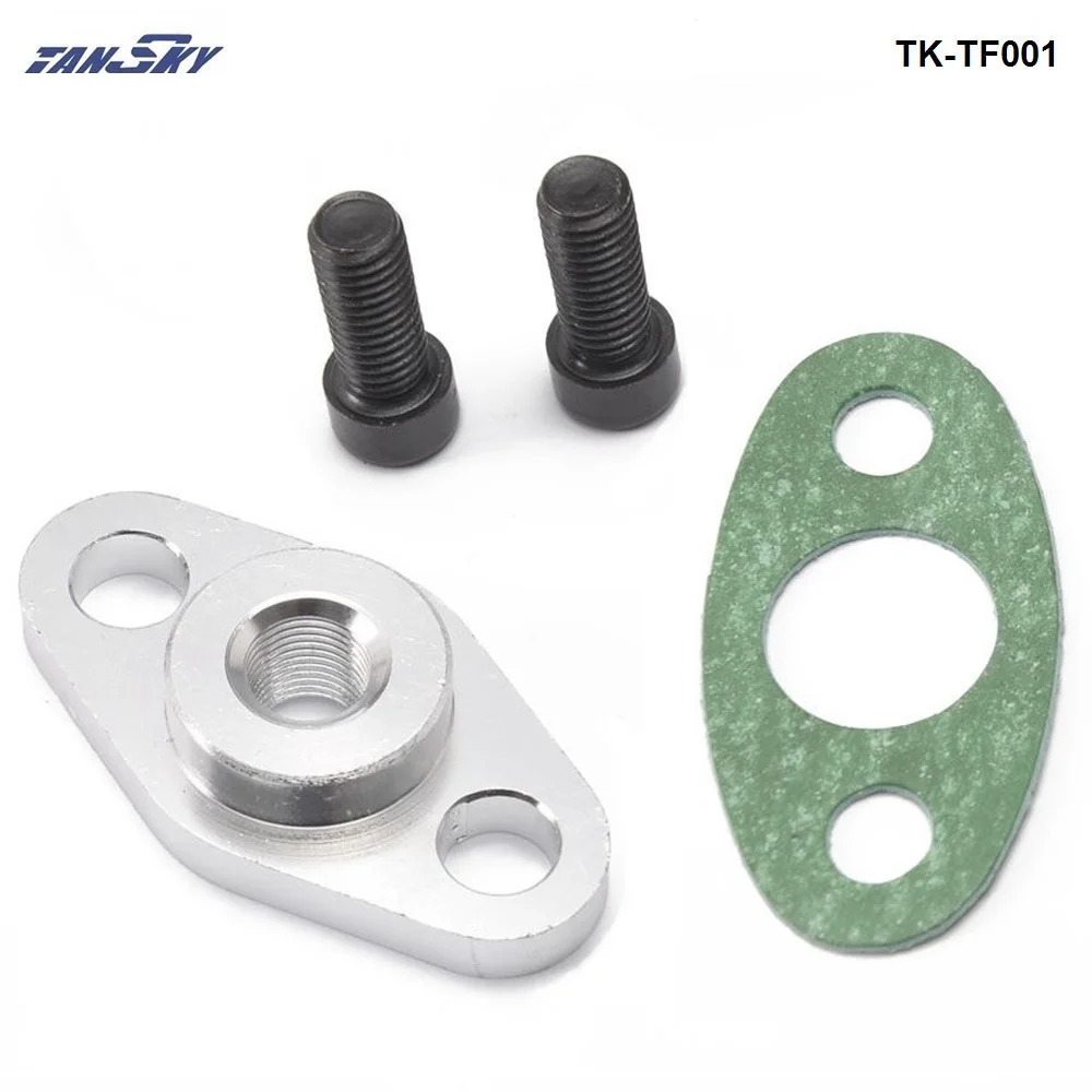 Car Turbo Oil Drian Feed Feeding Flange T3 T4 Turbocharger Aluminum Fitting 1/8 NPT TK-TF001
