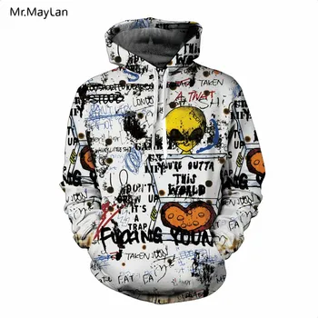 

Harajuku 3D Print Graffiti Rainbow Alien Jacket Men/Women Hipster Hiphop Pullovers Hat Sweatshirts Hoodies Boys Outfits Clothes