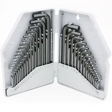 30 Pieces Metric Imperial Combined Long Pattern Hexagon Key Set Allen Wrench Spanner Hand Tool in