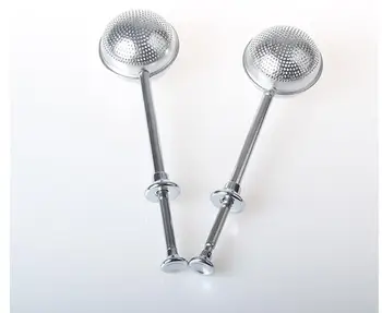

wholesal Mesh Loose Tea Ball Infuser Stainless Steel Spice Herbal Long Handle Tea Leaf Strainer Filter Tea Accessories Drinkware