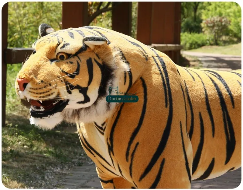 Dorimytrader 110cm Huge Simulated Forest Animal Tiger Plush Toy 43'' Large Stuffed Simulated Tiger Doll Great House Decoration DY60728 (16)