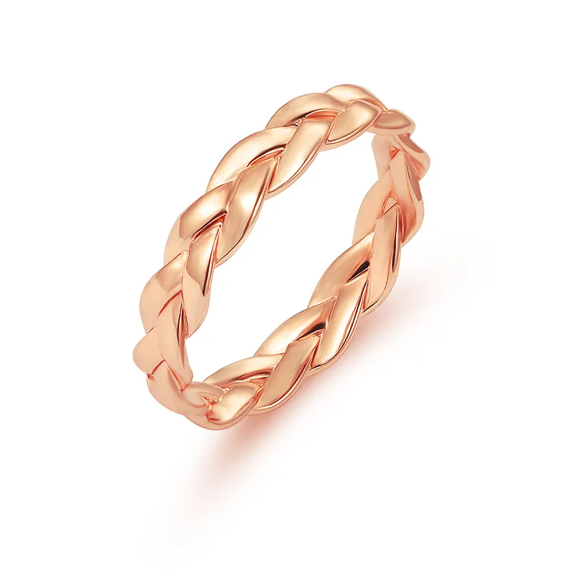 

Fashion Creative Closed Chain Ring Women Gold Color Simple Retro Winding Twist Ring Female Wedding Jewelry Full Sizes Wholesale