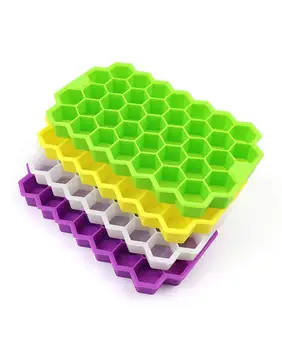 

Hwint 4PCS Honeycomb Shape Ice Cube 37 Cubes Ice Tray Ice Cube Mold Storage Containers ice Cube Tray Mold