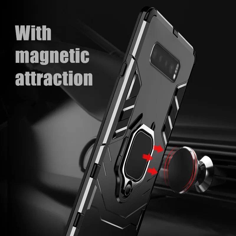KEYSION Ring Holder Phone Case for Samsung Galaxy S10 Plus S10e S9