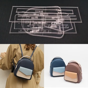 

Acrylic Stencil Laser Cut Template DIY Leather Handmade Craft Shoulder Bag Sewing Pattern 210x240x10mm