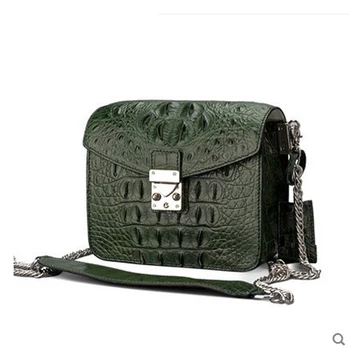 

jialante new crocodile leather small square bag chain mini slanting leather lock bag female women bag