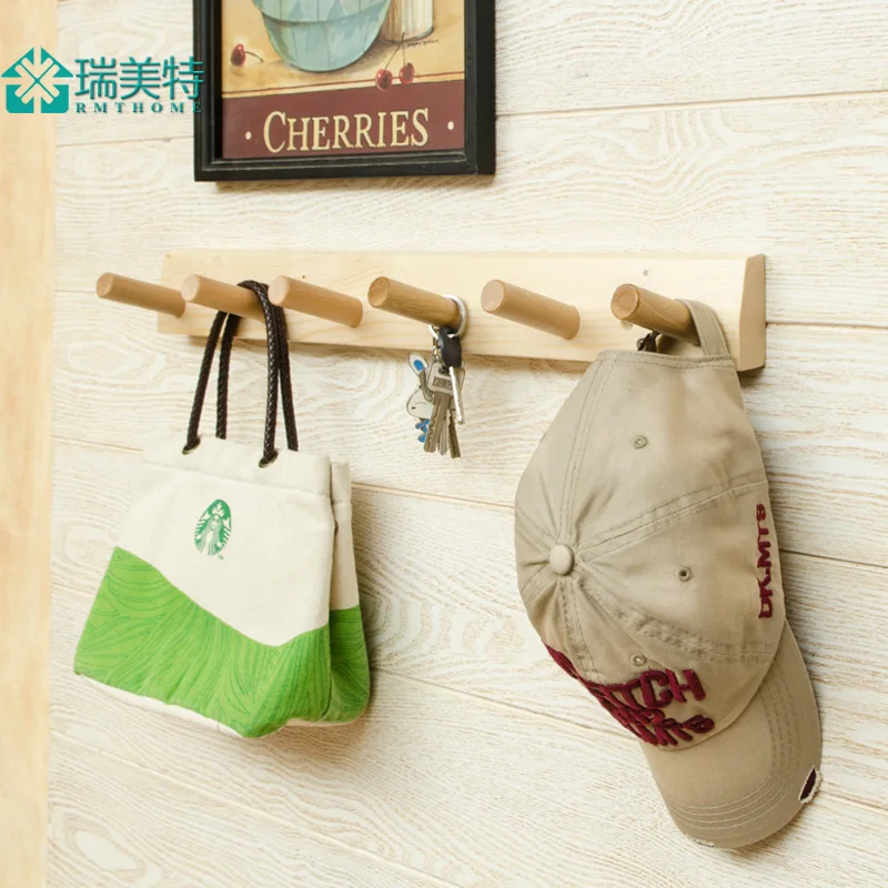 After Wood Wall coat rack door hanger creative bedroom wall hook rack wall hook hanger entrance