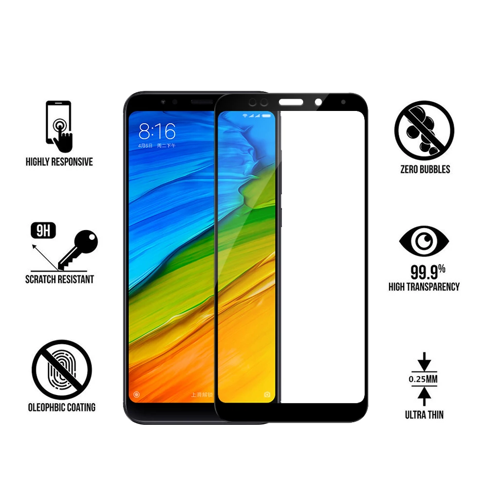 Redmi 5 Glass For Xiaomi Redmi 6 6A 5A 5 Plus Glass HD Clear Full Cover 