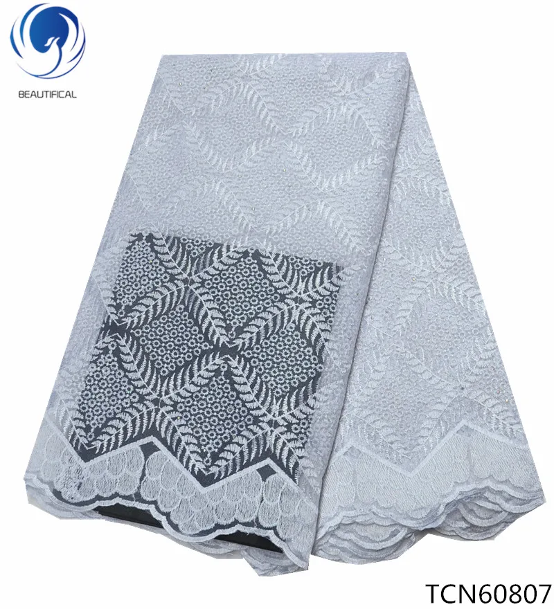 

BEAUTIFICAL white embroidery lace pink net lace fabrics high quality african net lace fabric for 5 yards/piece for women TCN608