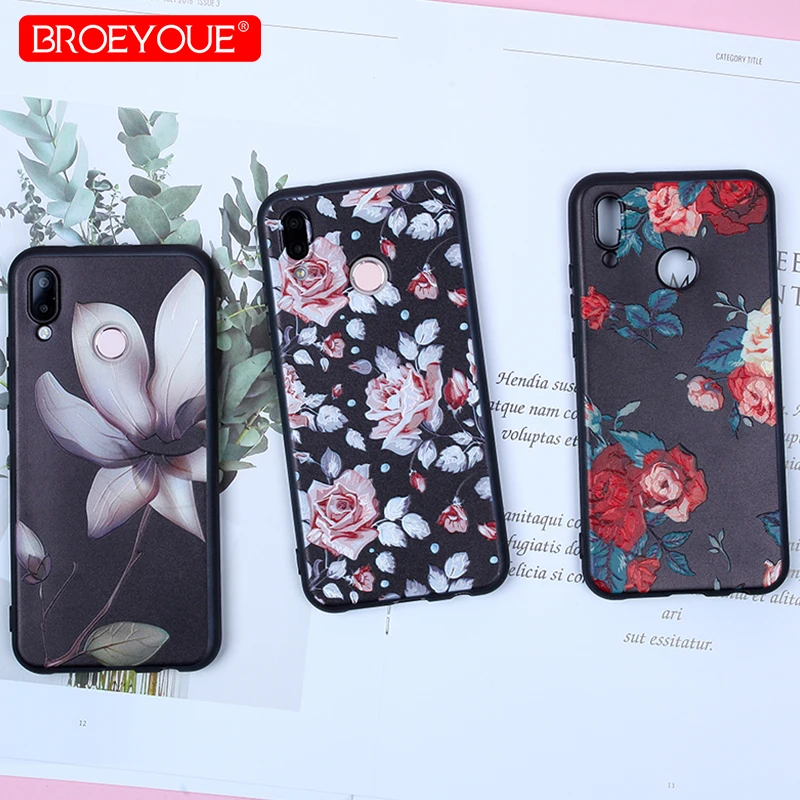Чехол для телефона Huawei P10 Lite 3D рельефным цветочным рисунком Роскошный чехол P8 P9 P20
