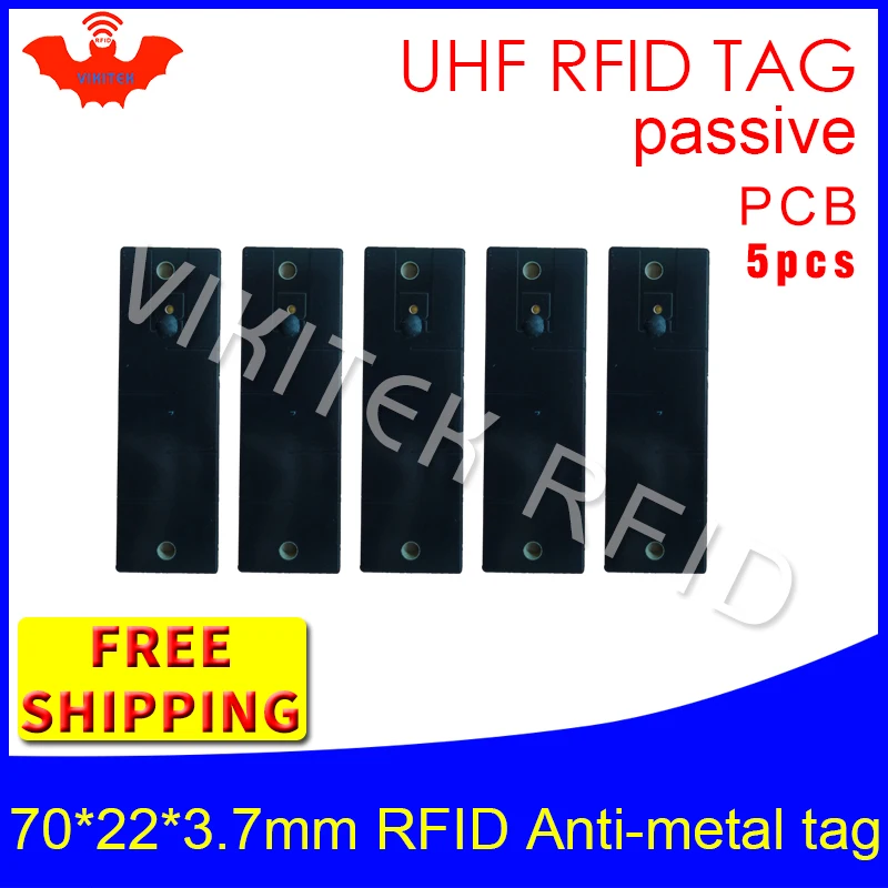 UHF RFID металлическая бирка 915 МГц 868 МГц Alien H3 EPC 5 шт. 70*22*3,7 мм механическое оборудование PCB Смарт пассивные RFID метки
