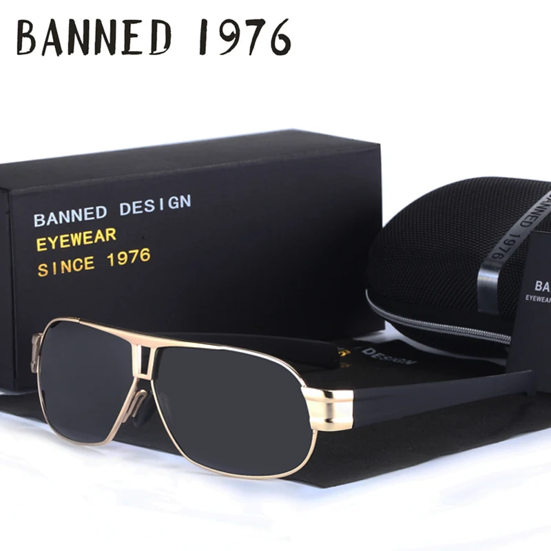 

Brand Men 100% Polarized pilot Aluminum Alloy Frame Sunglasses UVA uv 400 Fashion Men's Driving Sun glasses with original box
