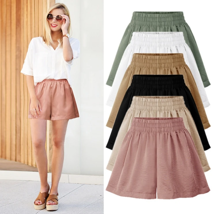 

2019 New Summer High-waist Loose Shorts M-6XL Large Size Fashion Cool Casual Women's Shorts.