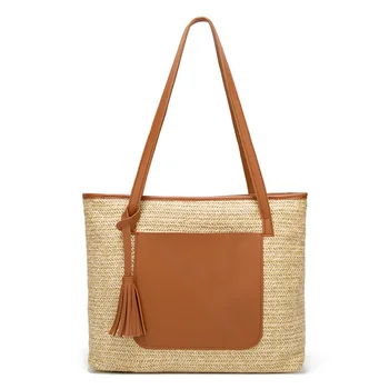 

MVK Tassel Women Beach Straw Bag 2019 New Summer Boho Rattan Handbags Luxury Designer Lady Totes Sac a Main Simple Shoulder Bags