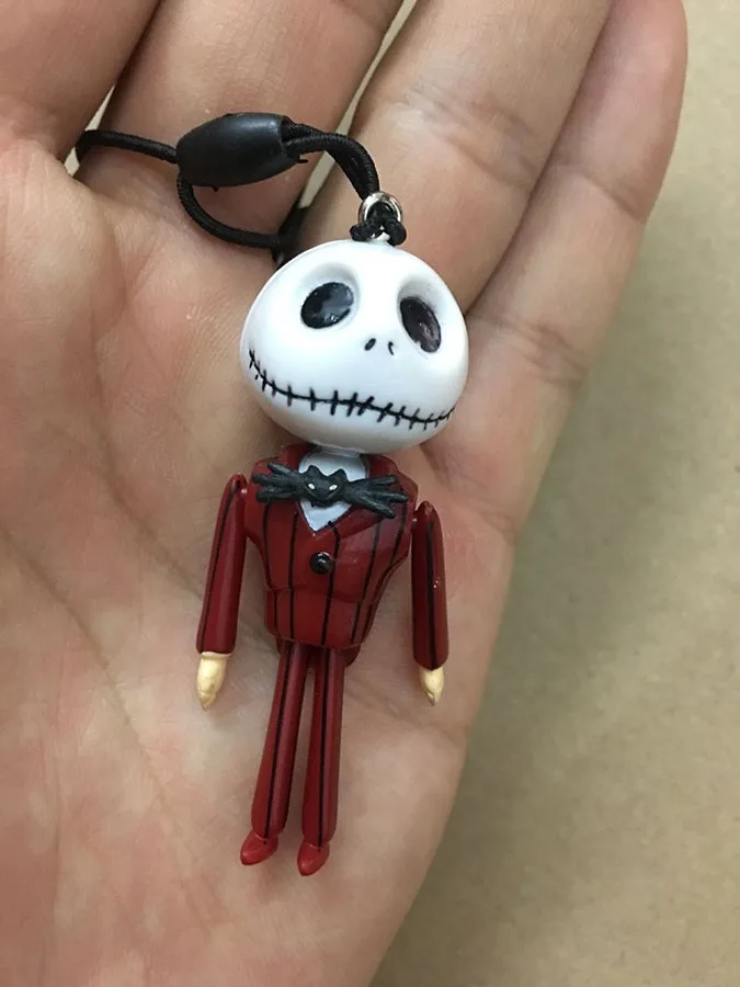 

New arrival original anime The Nightmare Before Christmas Jack Skellington adjustable joint mobile phone charms/keychain G100-2