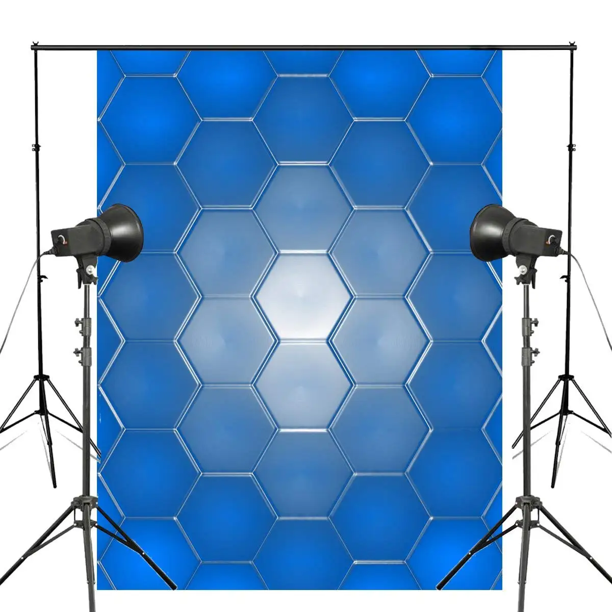 

Exquisite Positive Hexagon Photography Backdrop Abstract Blue Background Art Photo Studio Props Wall 5x7ft