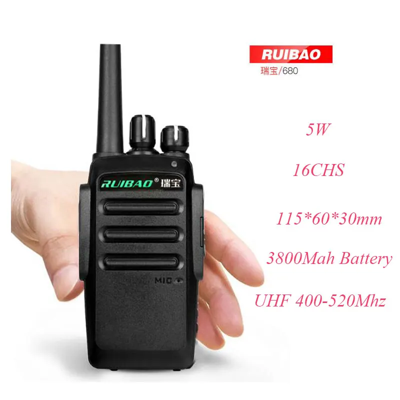 5 Вт 16 каналов ветчиной двухстороннее радио Ruibao 680 Walkie talkie распродажа