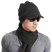 Новые модные мужские зимние с закруглёнными краями и пуговицей сверху Шапки классический Однотонная повседневная обувь шапка с козырьком шапочки Теплый Лыжный Шапки