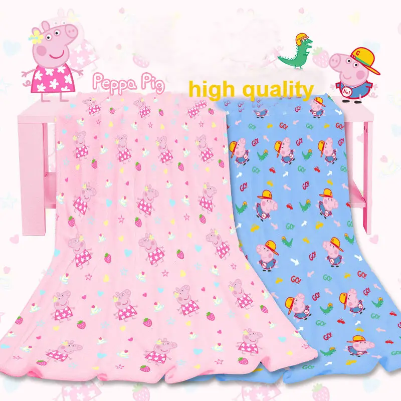 

130cm Original peppa Pig Cartoon Children's BLANKET George Kids Plush Doll Lovely strip /pillow Baby Children Christmas gift toy