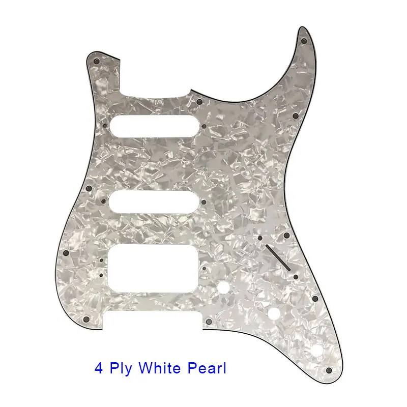 Pleroo гитара pickguards костюм для 11 винтовых отверстий США и мексиканский Stratocaster люкс хамбакер гитара из высокопрочной стали царапины пластины - Цвет: 4 ply white pearl