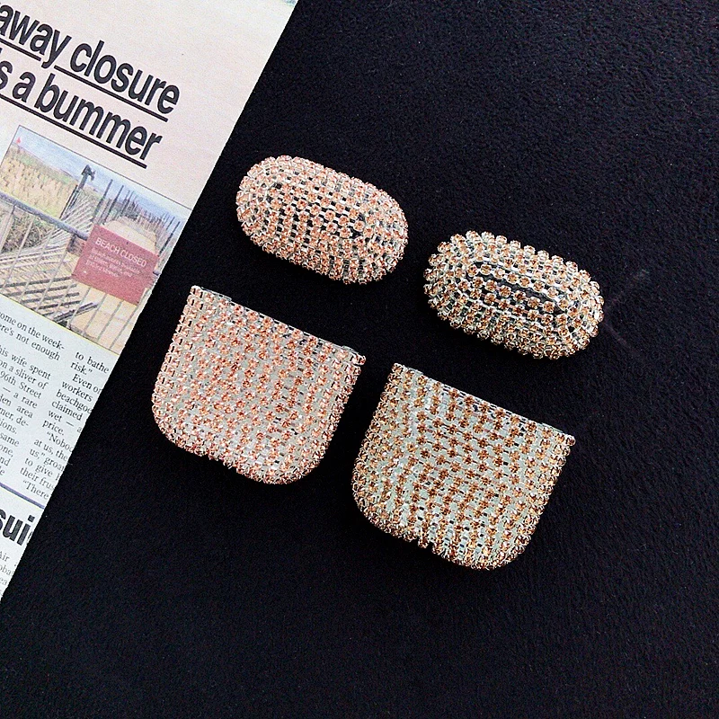

Luxury Rhinestone diamonds hard Shell for Apple Airpods case protective cover Wireless Bluetooth Earphone Case Charging box bags