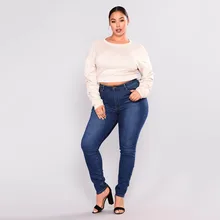 Женские джинсы большого размера офисные женские узкие брюки L-5XL Осенняя женская одежда