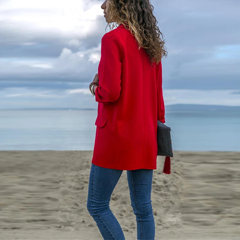 جديد أنيقة الخريف الساخن بيع النساء الحلل العمل مكتب سيدة دعوى سليم الأسود أيا زر هيغ جودة الأعمال معطف النساء