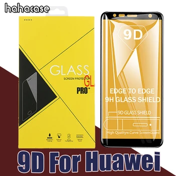 

100pcs 9D Curved Full Cover Tempered Glass For Huawei Honor V20 20 20i 10 Lite 9S 9E 8S 8X Max HD Anti-Scratch With Yellow Box