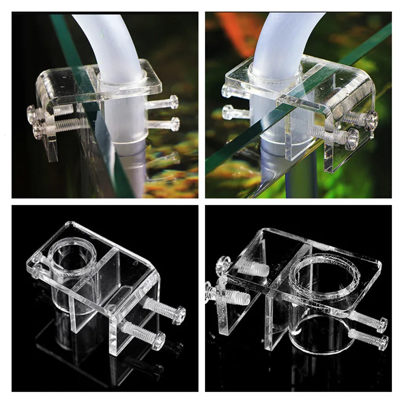 Aquarium Acrylic Fish Tank Water Pipe Fixing Clip Hose Holder Tube