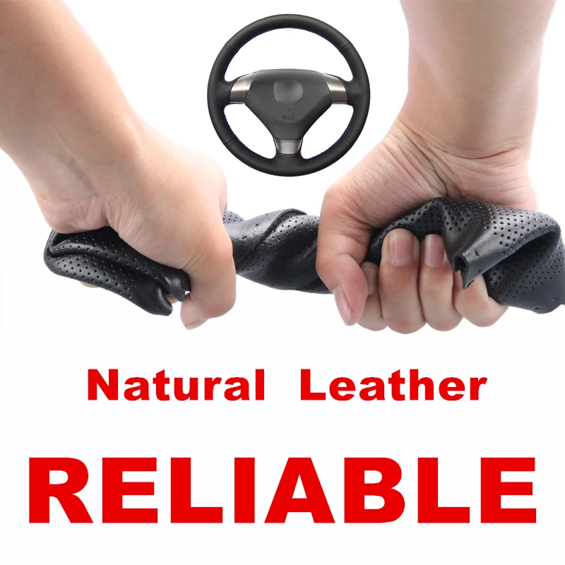 

Hand Sewing Black PU Artificial Leather Car Steering Wheel Covers for Honda Accord 7 Coupe 2003-2007 (3-Spoke)