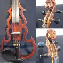 Модернизированная резные животных прокрутки 4 Strings 4/4 Электрический Скрипки, твердой древесины