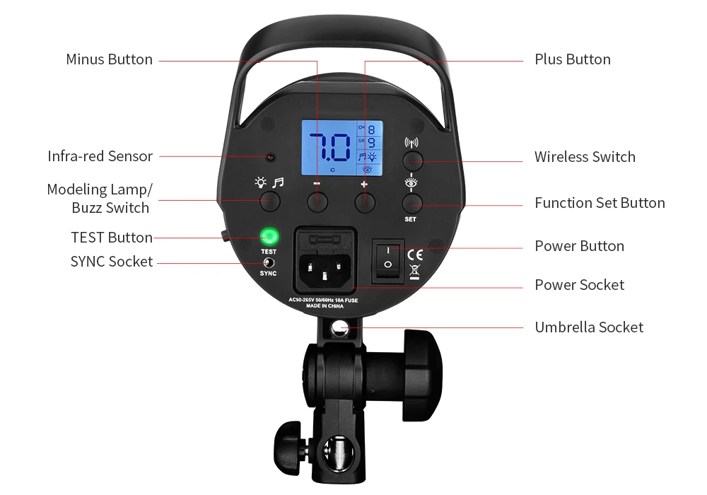 JINBEI DM-6 600Ws портативная студийная вспышка компактная фотография стробоскоп светильник GN80 светильник ing Head светодиодный моделирующий светильник 110 В 220 в беспроводной