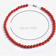 Бразильское высокое качество красный агат мала 5 мм ожерелье из бисера-5А