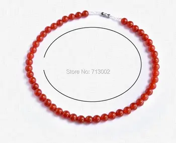 

Brazil high quality red agate Mala 5mm Bead Necklace - 5A
