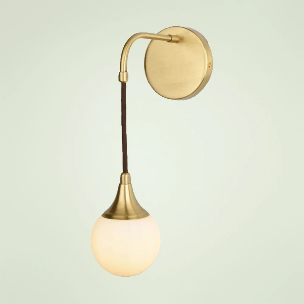 

Nordic post-modern wall lamp living room bedside lamp American style simple copper lamp wall lamp aisle wall lamp
