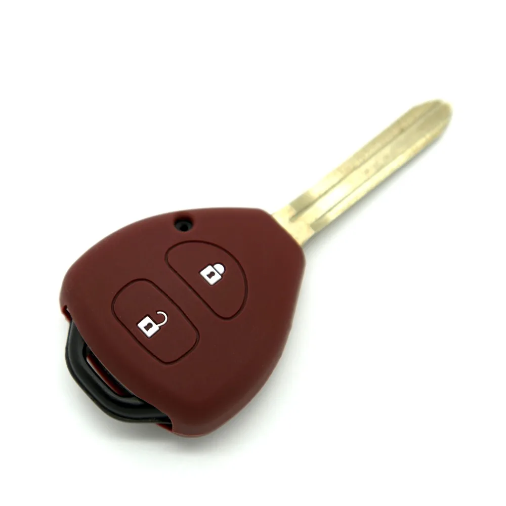 New 2 Buttons Silicone Remote Car Key Case Cover For Toyota Camry Highlander Corolla Hilux Vios Rav4 Aqua Land Cruis | Автомобили и
