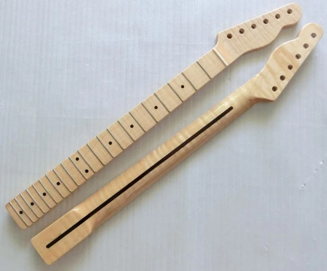 Cheap Hot sales 21 Frets one pcs Tiger flame material Canadian maple Electric Guitar Neck Wholesale Guitar Parts accessoreis