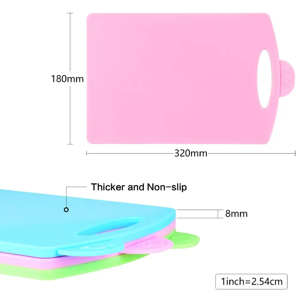 Fissman Пластиковые Разделочные доски Нескользящие коврики Антибактериальный разделочный блок с вешалкой Hole-3pcs наборы