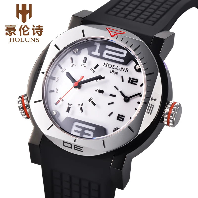 

Holuns Mens Sport Watches luxury chronograph Silicone Strap Clock Quartz Army Military Wristwatch Male Fashion Relogio Masculino
