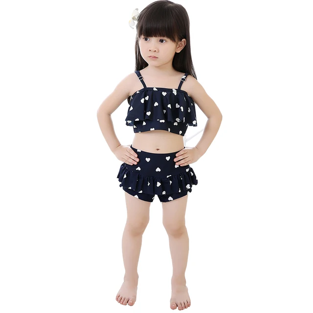 2018 New Fashion Baby Little Girls Dot String Bikini Swimsuit Bathing Suit For Kid High Waist