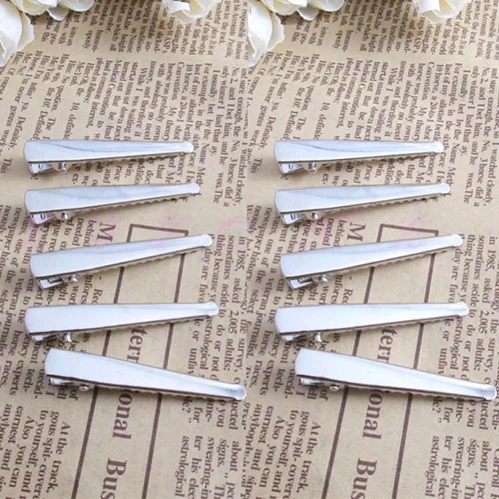 

50Pcs/Lot Alligator Hair Clips 47mm Metal Single Prong Hair Accessories Tool