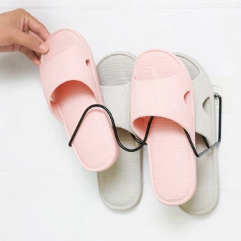 

Two Layer Flip Flop Shoes Rack Storage Organizer Wall Mount Slippers Hanging Shelf Slipper Rack Holder Shoes Organizer