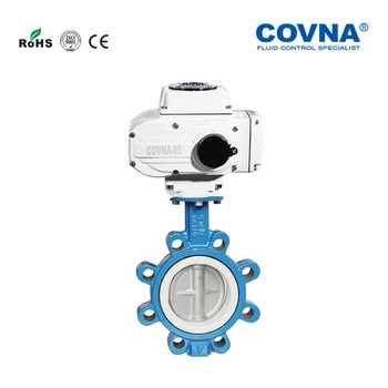 

12'' Lug Type Electric Butterfly Valve On/Off Type Cast Iron PTFE Lug Motorized Butterfly Valve