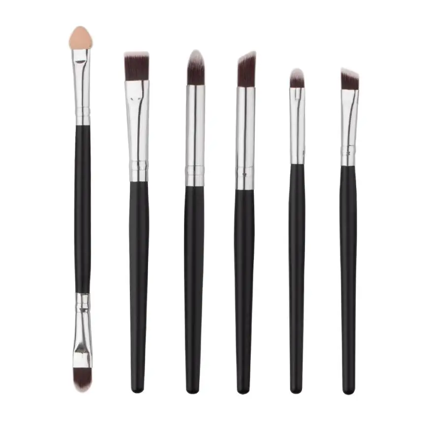 6 шт./компл. черный Pro набор кистей для макияжа Make up Косметика Кисть подводки глаз