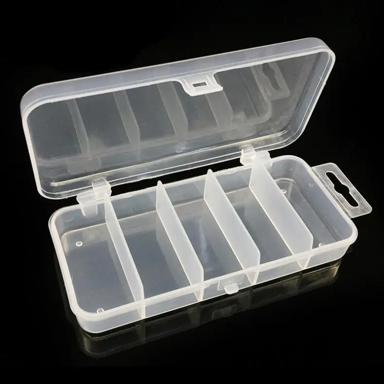 

13.3 x 6.2 x 2.5cm 5 Compartments Multifunctional Fish Tackle Box for Fishing Lures Hooks Other Tools Jewelries Storage Boxes