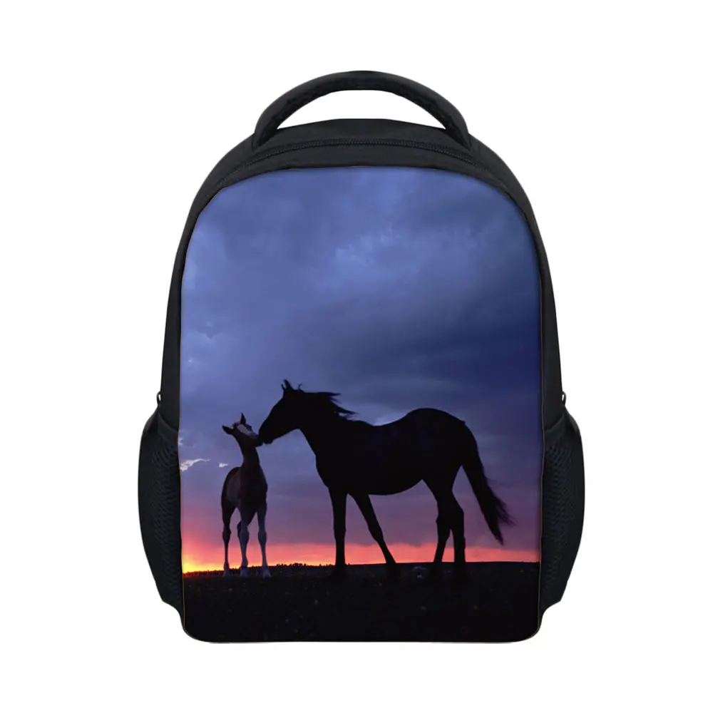 Mochila мужские рюкзаки для ноутбука 3D рюкзак с принтом лошади забавные сумки детей