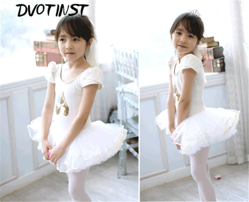 

Girls Children Clothes White Pink Red Ballet Leotard Dancing Dress Performance Dresses Gymnastic Outfit Kids Clothing Costume