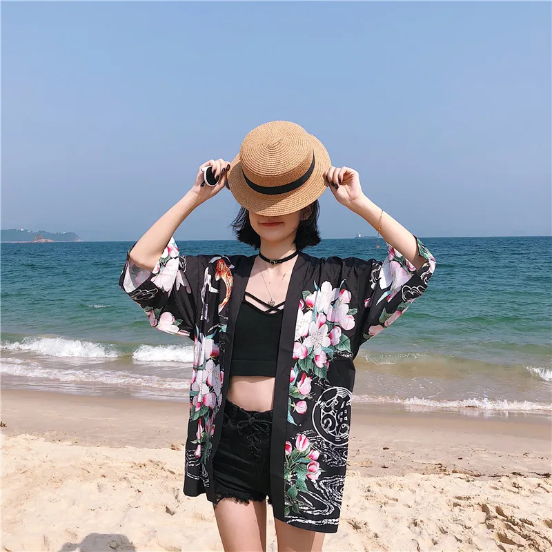 Японское кимоно юката женское китайское 2019 geisha haori obi Японская уличная одежда