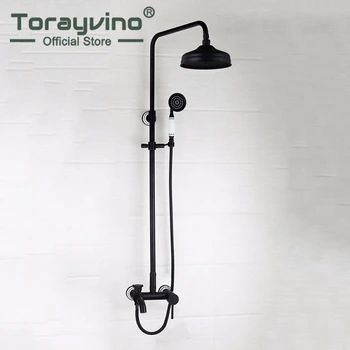 

Torayvino Moderate Price Oil Rubber Bronze Shower Faucet Wall Mounted Ceramic Hot Cold Water Mixer Excellent Bathroom Faucet