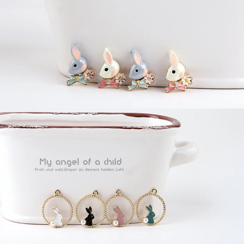 

Newest 30pcs/lot animals cartoon rabbits decoration geometry rounds/bunny shape alloy floating locket charms diy jewelry pendant